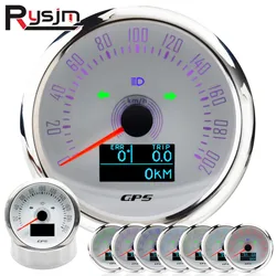 Custom Waterproof 85mm GPS Speedometer 160MPH 200km/h With Antenna Boat Speed Meter With 7 Colors Backlight Trip ODO COG 9-32V