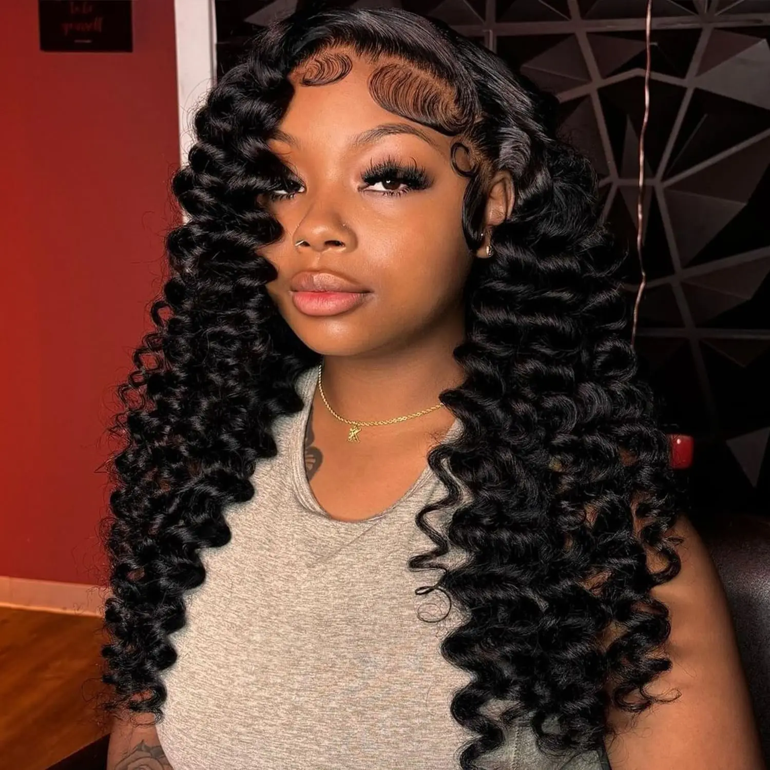 

Loose Wave Wig Lace Wigs Human Hair Wigs for Black Women 4x4 Lace Wigs Human Hair Pre Plucked 220% Density Loose Deep Wave Wigs