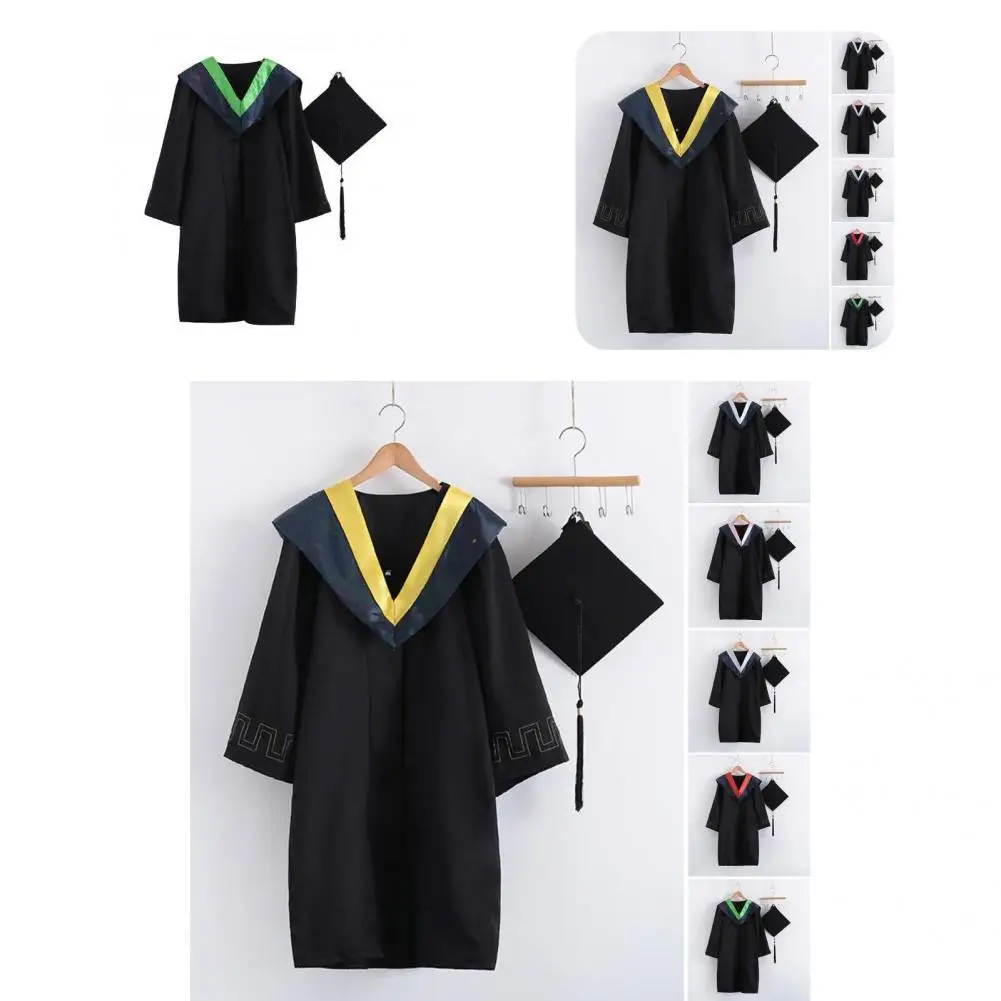 2024 Adult School Uniform Cosplay University Academic Graduation Gown Robe Mortarboard Cap School Girl Jk Uniform