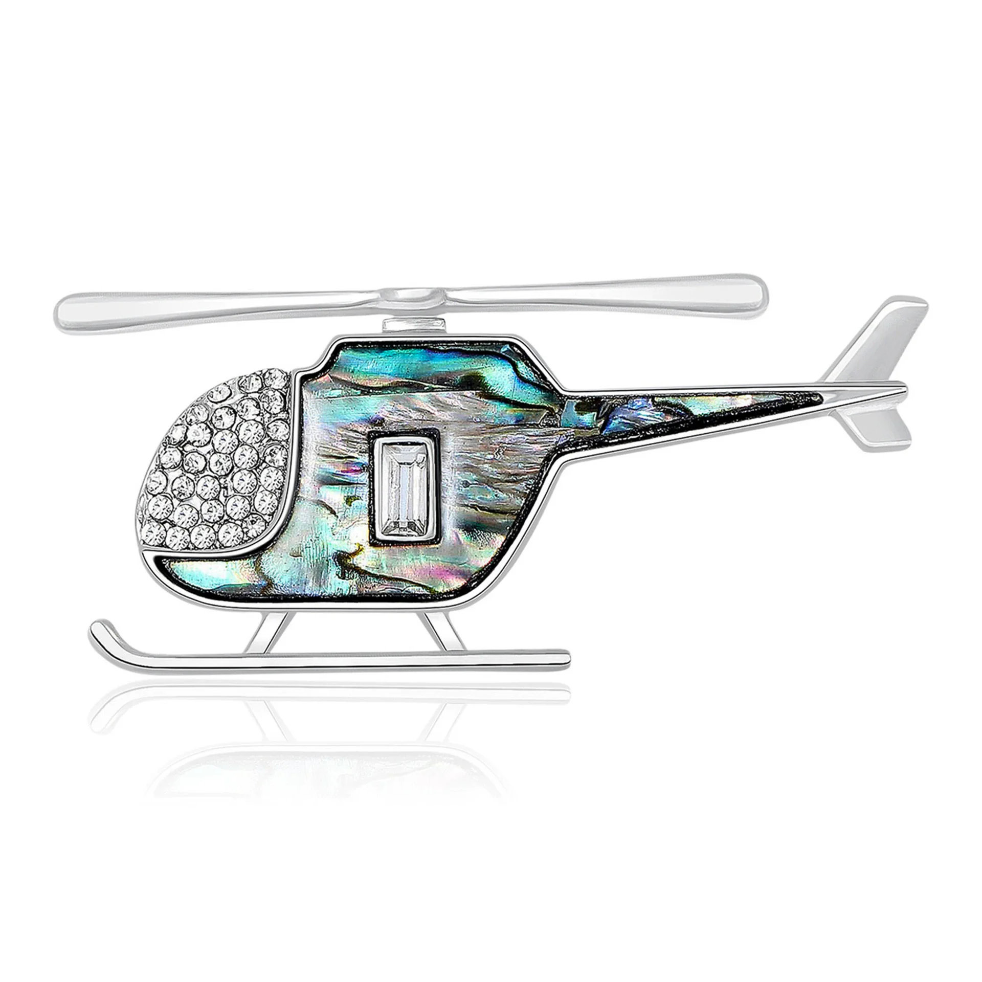 Rhinestone Airplane Brooches for Women Unisex Shell Transport Flight Pins Office Party Friend Gifts Jewelry Accessories