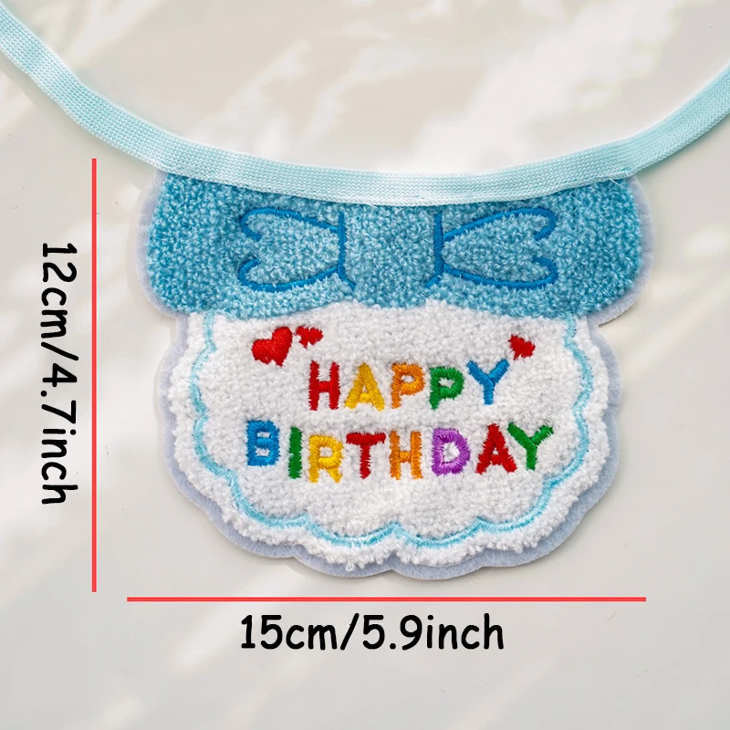 1set Dog Cat 2025 Birthday Happy Suit Scarf Hat Mini Bandana Cute Pet Clothing Adjustable Dress Up Birth Gift Party Supplies ﻿ image 2
