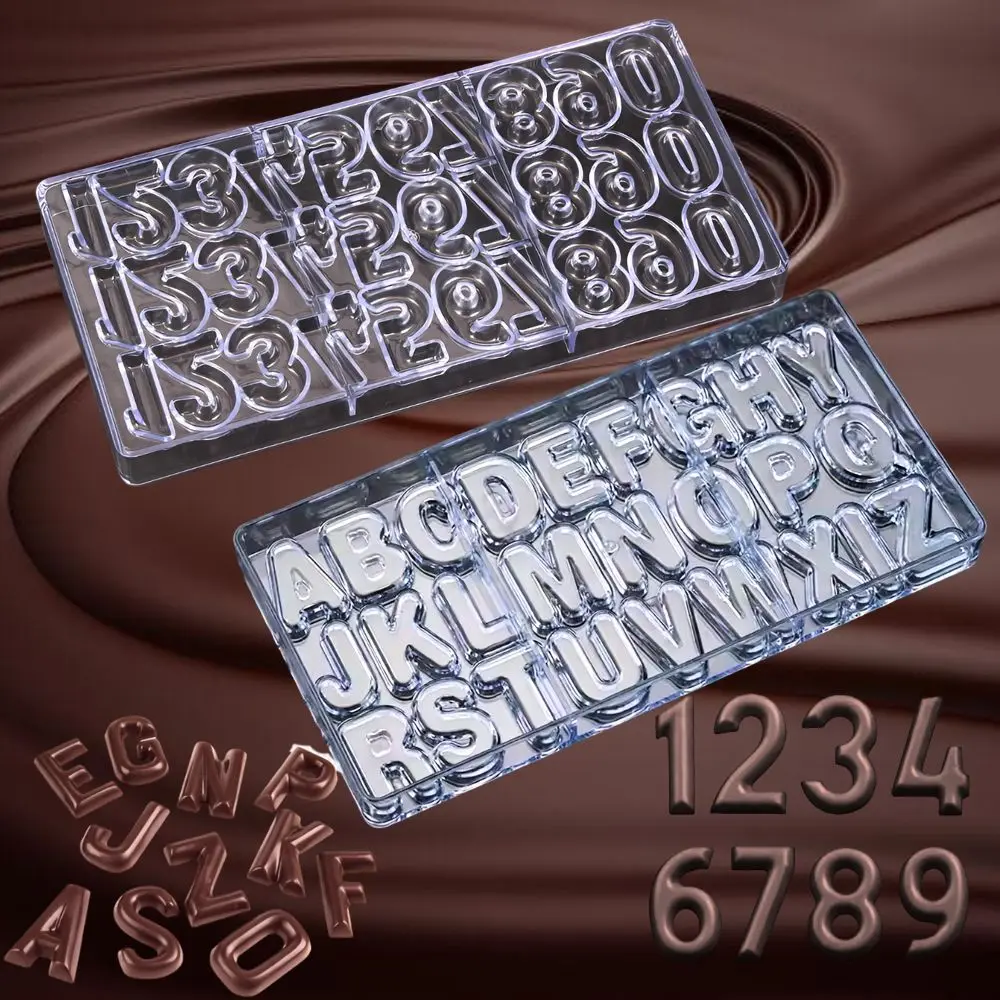 1pc Capital Letters & Numbers Chocolate mold Party Cake Candy Desserts Ice Cubes Soap Making Kitchen Baking Tools YMY