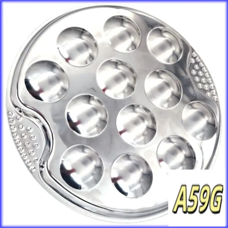 G9-1 Set Of Stainless Steel Snail Mushroom Escargot Plate With 12 Compartments Grilled Snail Tool 12 Grilled Conch Tray