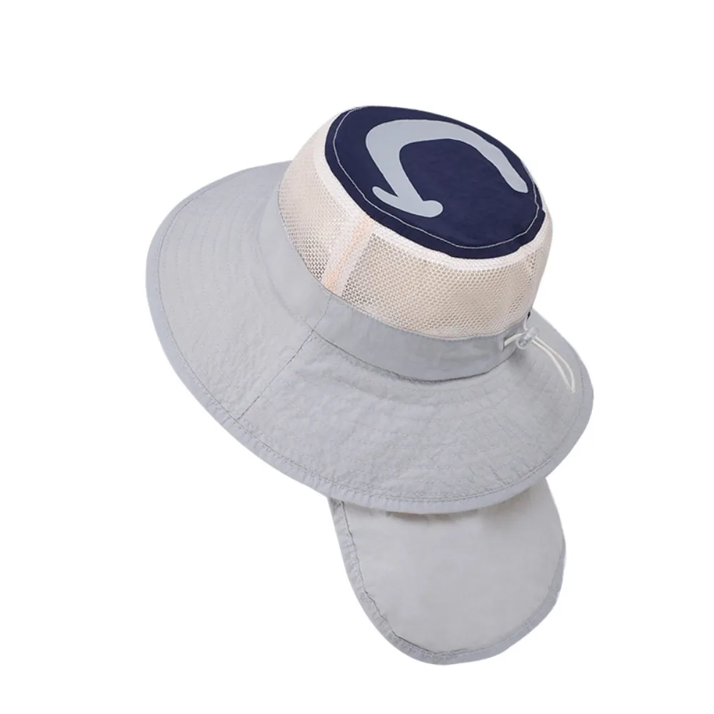 

Cute Breathable Kids Shawl Sun Hat Quick Dry Cotton Baby Sun Protection Hat Sunscreen Wide Brim Children Fishman Hat Boys