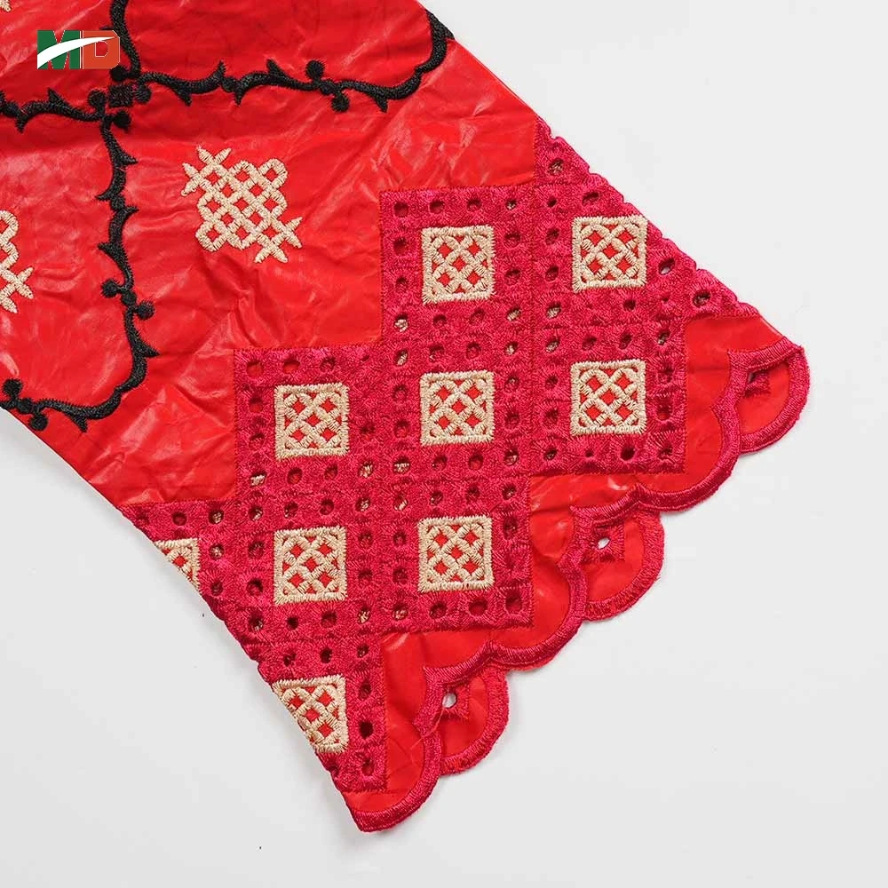 MD Abito tradizionale da donna africana Matrimonio rosso ricamato Bazin Riche Abito Bubu Abaya Abito caftano Boubou Djellaba