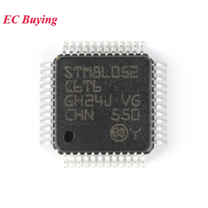 5Pcs/1pc STM8L052C6T6 STM8L052 STM8L L052C6 052C6T6 LQFP-48 ARM 16MHz 32KB Flash 8bit Microcontroller MCU IC Controller Chip