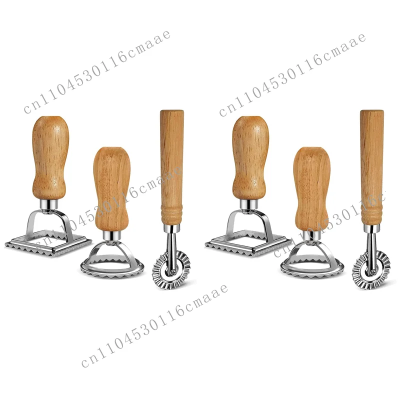 New 6X Wonton Spaghetti Cutting Machine Set, Wonton Seal Machine, with Wooden Handle, Suitable for Wonton, Pasta, Dumplings