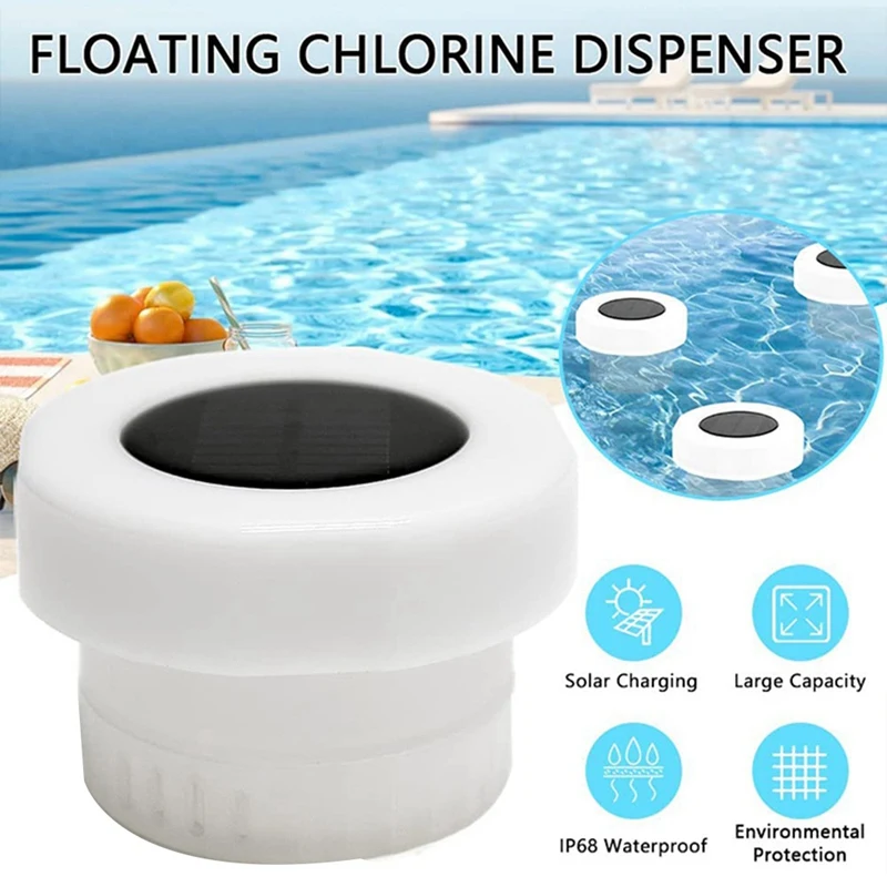 Dispenser di cloro per piscina con Dispenser di cloro galleggiante a luce solare dispositivo di dosaggio automatico galleggiante