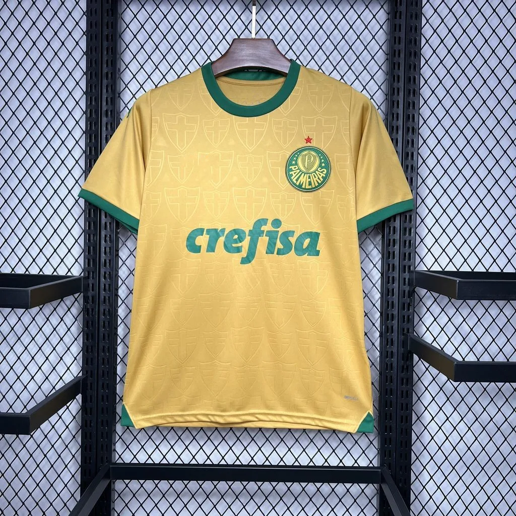 2024/25 Men's Palmeiras Thirds Away Yellow Quick Drying Clothing Training Futbol Shirt S-4XL