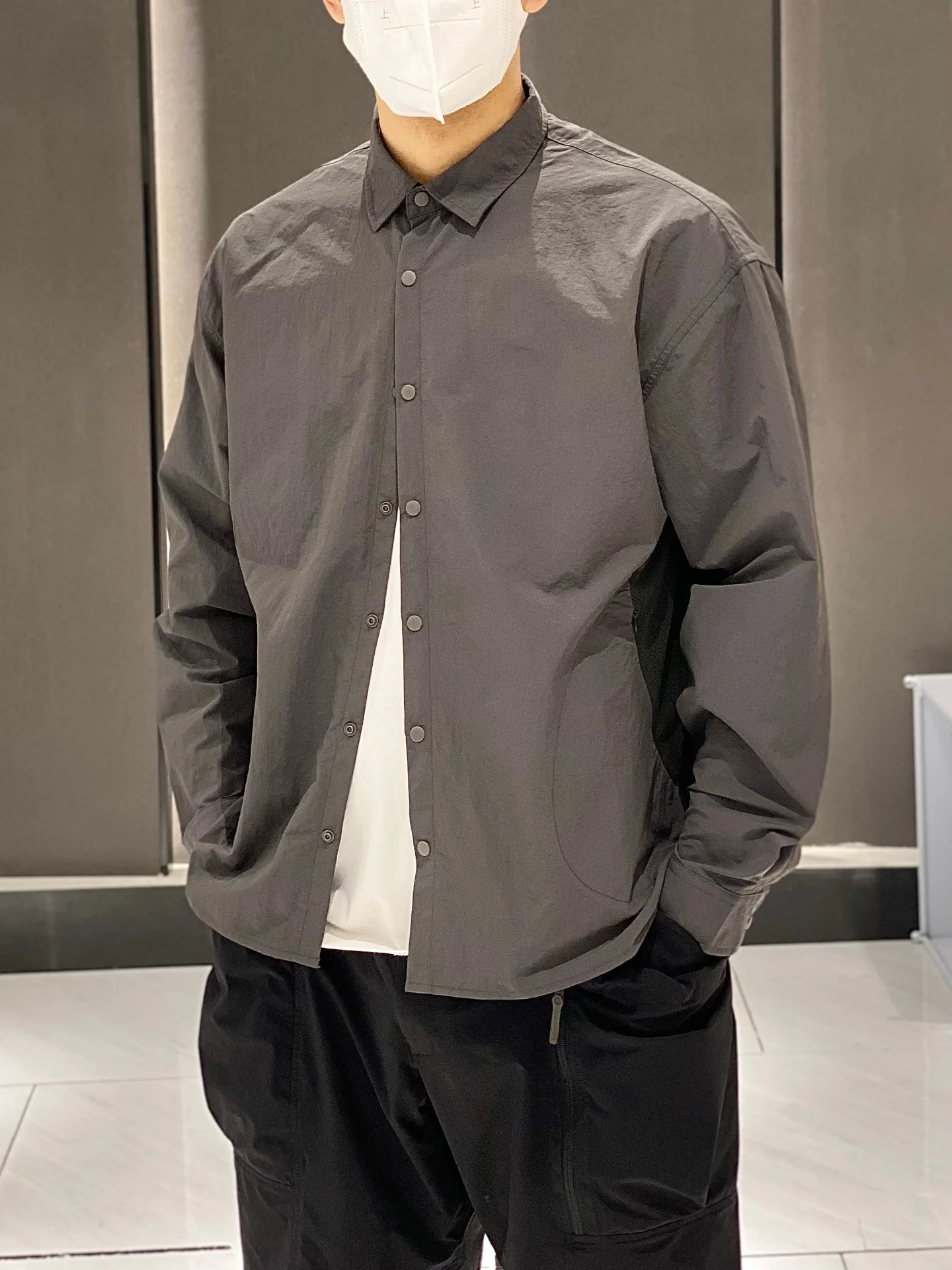 

Vintage mountain outdoor casual tooling quick-drying long-sleeved shirt splicing jacket