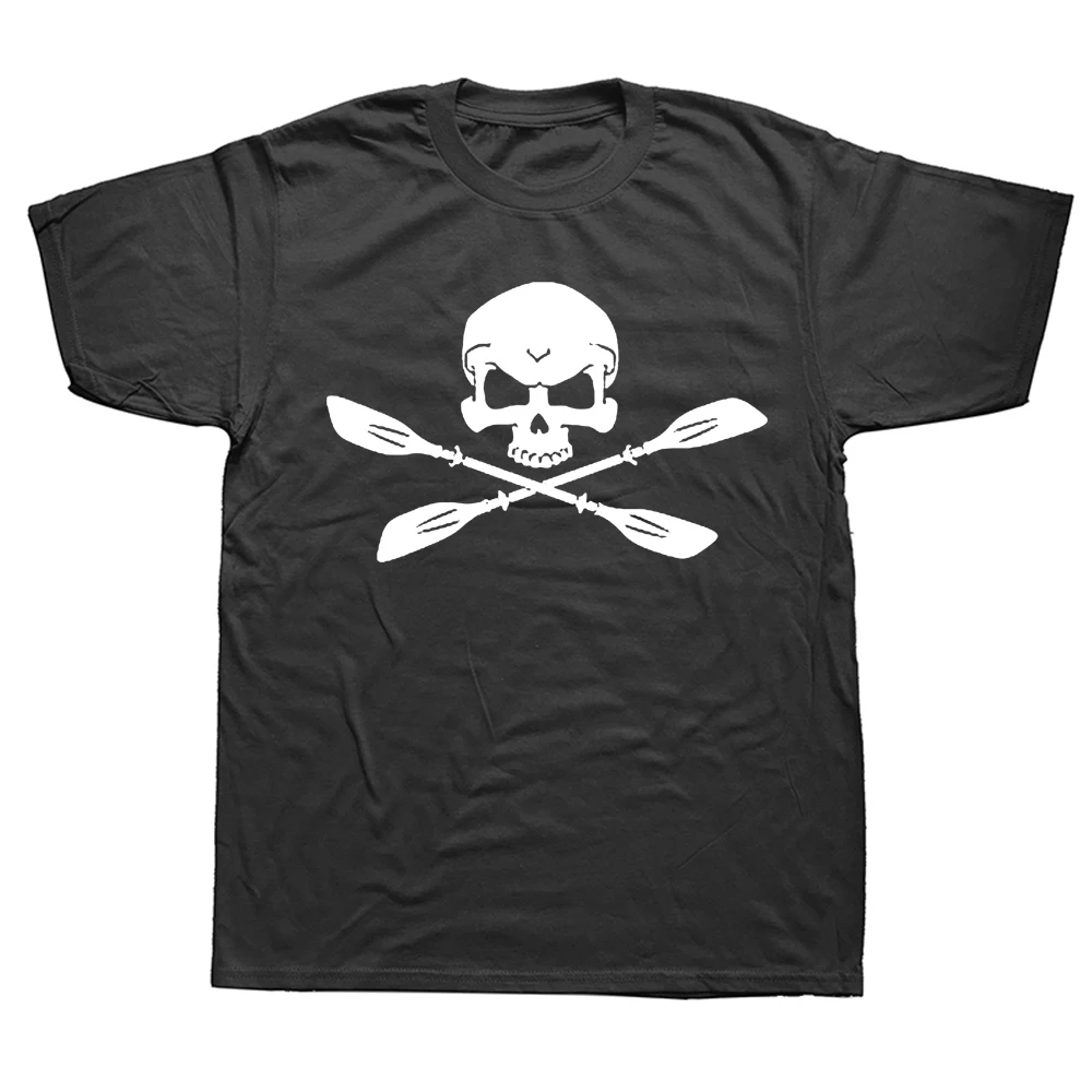 Kayak Skull River Kayaking T Shirts Graphic Cotton Streetwear Short Sleeve Birthday Gifts Summer Style T-shirt Mens Clothing