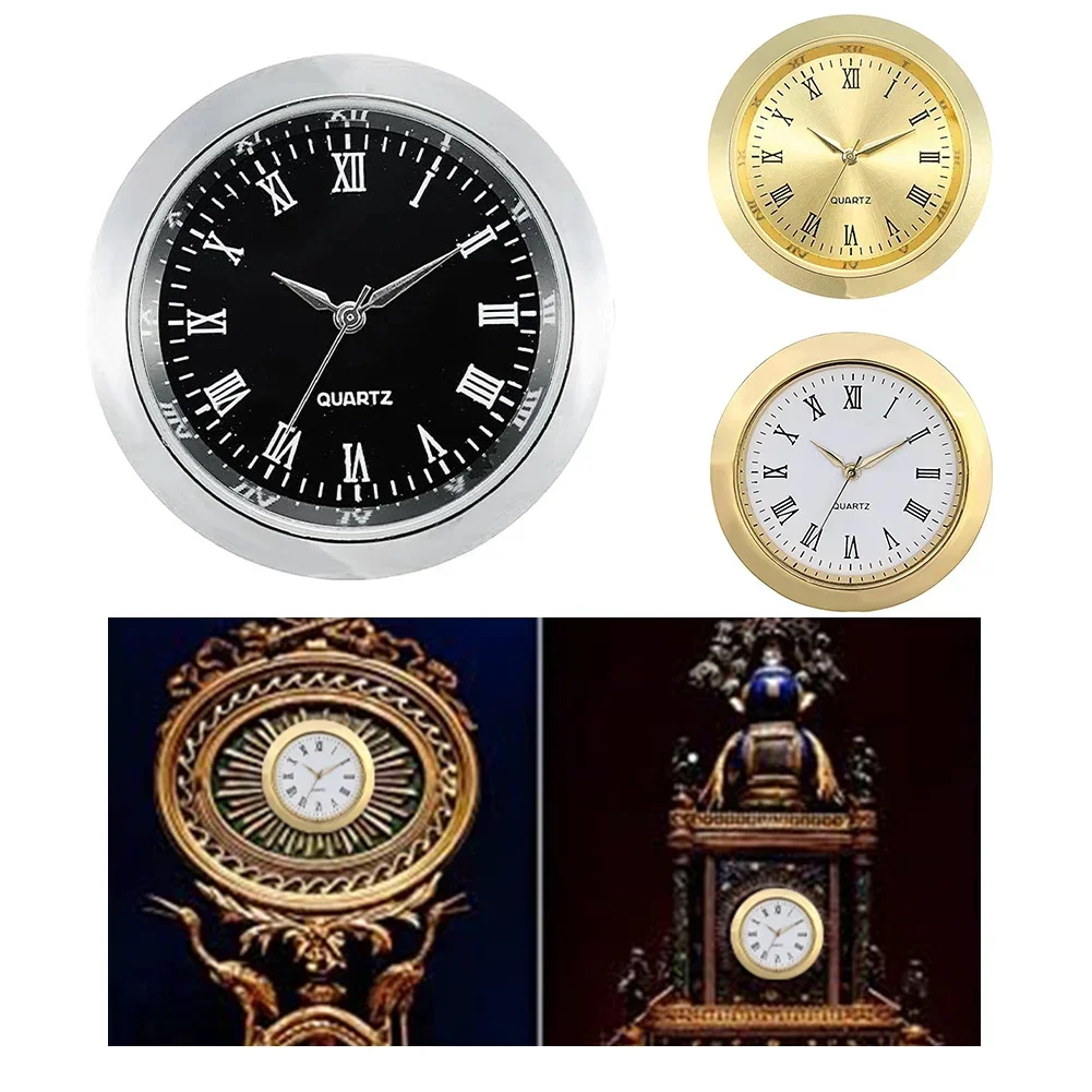 36MM / 65MM Quartz Clock Inserts Movement Replacement DIY Gold Arabic Numbers Quartz Clock Inserts Round Clocks Head Home Decor