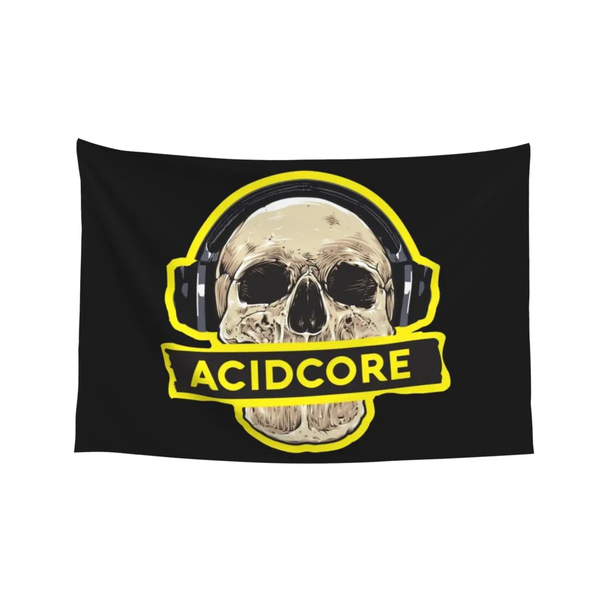 

Acidcore Skull Headphones Frenchcore Tekno Tapestry Home Decor Accessories Wall Coverings Aesthetic Home Decor Tapestry