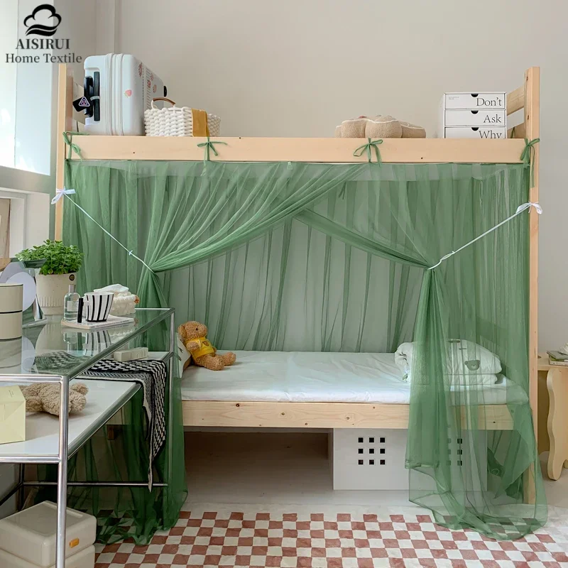 Printed Bed Curtain Student Dormitory Single Upper Lower Bunk Mosquito Net Queen King Bedcover Curtain Tent Insect Reject Protec