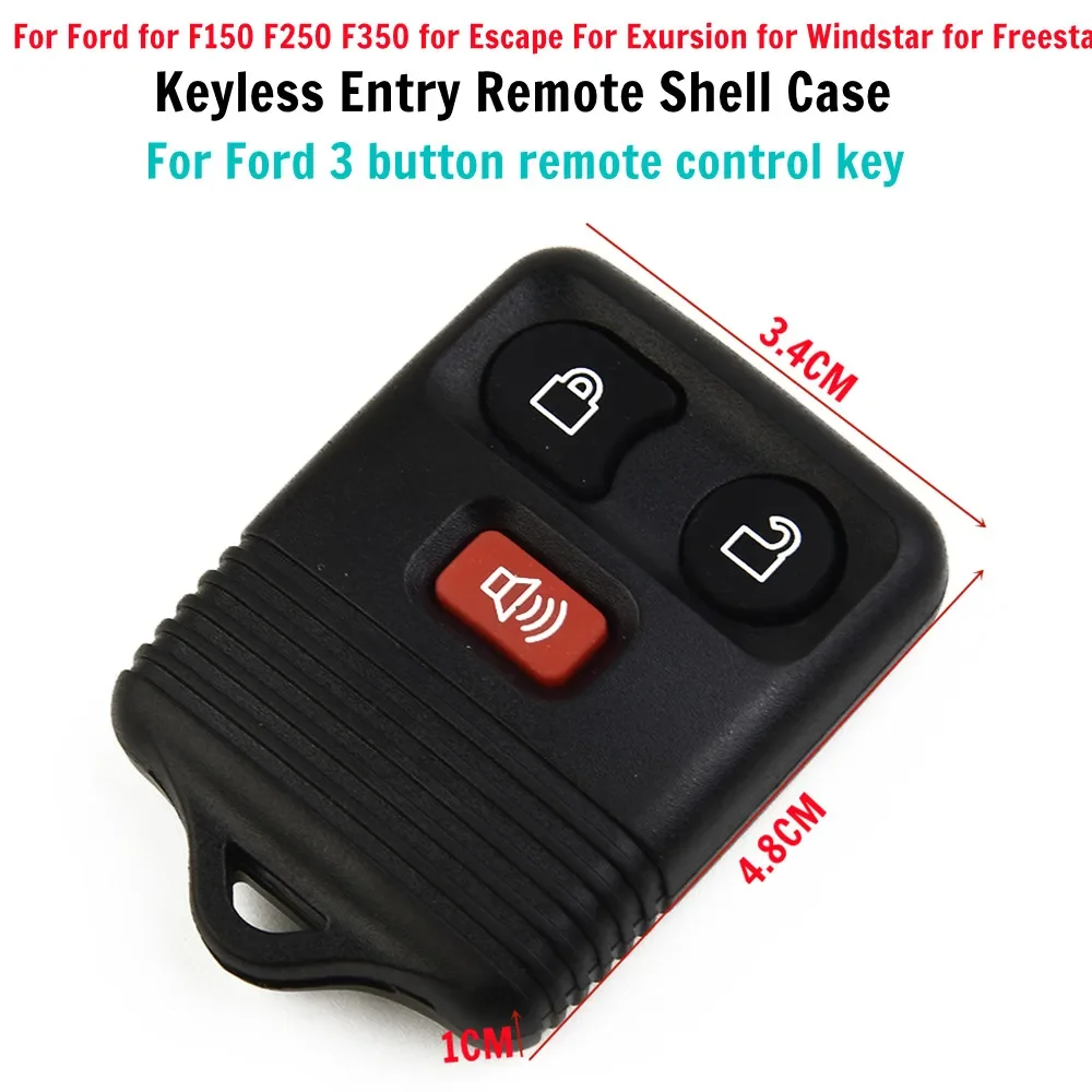 1pc Car AccessoriesKey Case Replacement Car 3 Buttons Keyless Alarm Remote Shell Pad Key Fob Case For Ford Key Shell Case
