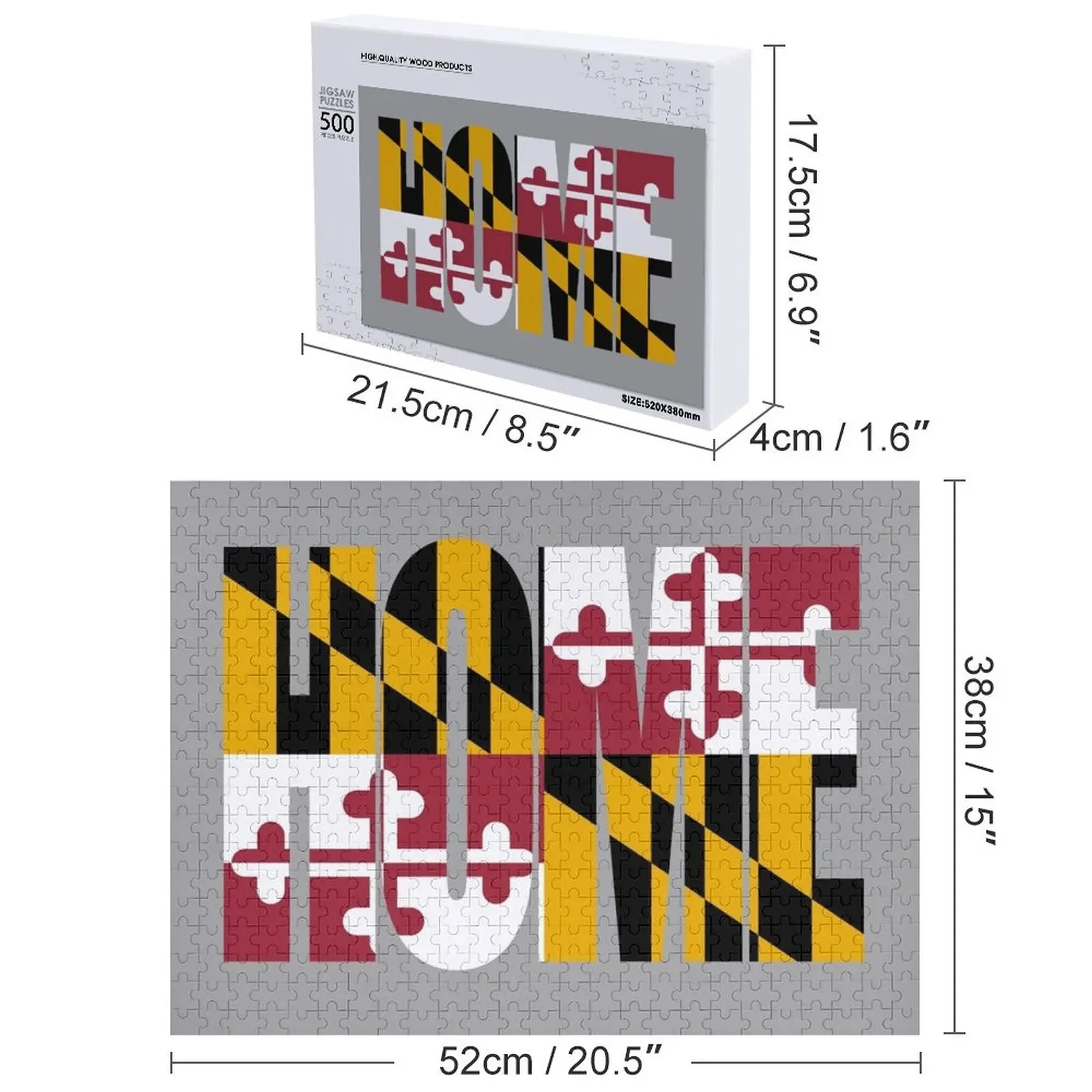 메릴랜드 홈 - 주 깃발 직소 퍼즐 맞춤형 선물 게임 어린이 맞춤형 사진 맞춤형 선물 결혼 퍼즐