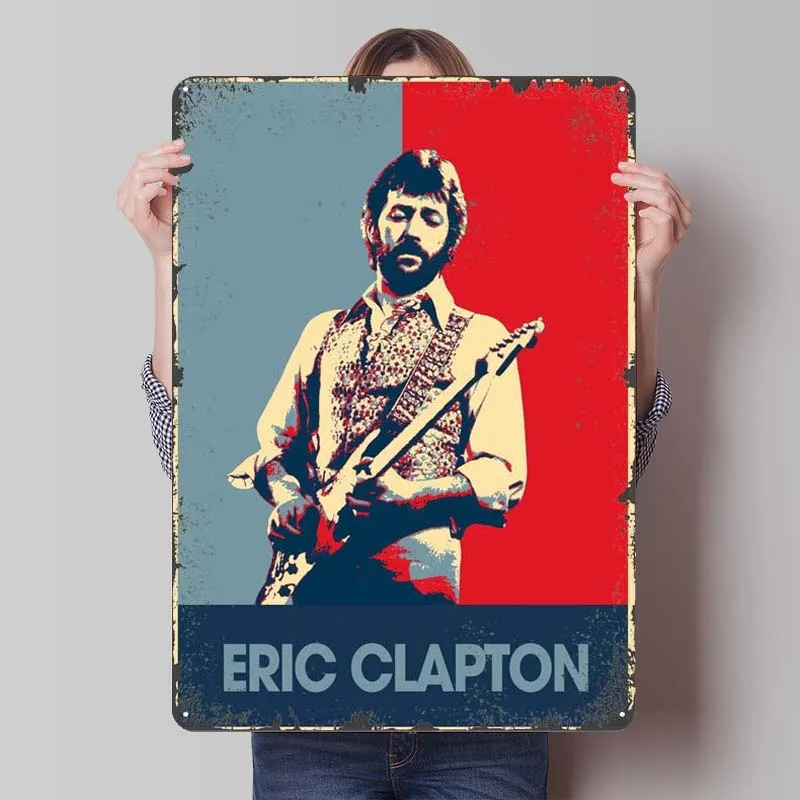 Eric Clapton Rapper Tinplate Sign Music Poster Vintage Home Decor Items Metal Signs for Wall Art Decoration Bath Room Decor Men