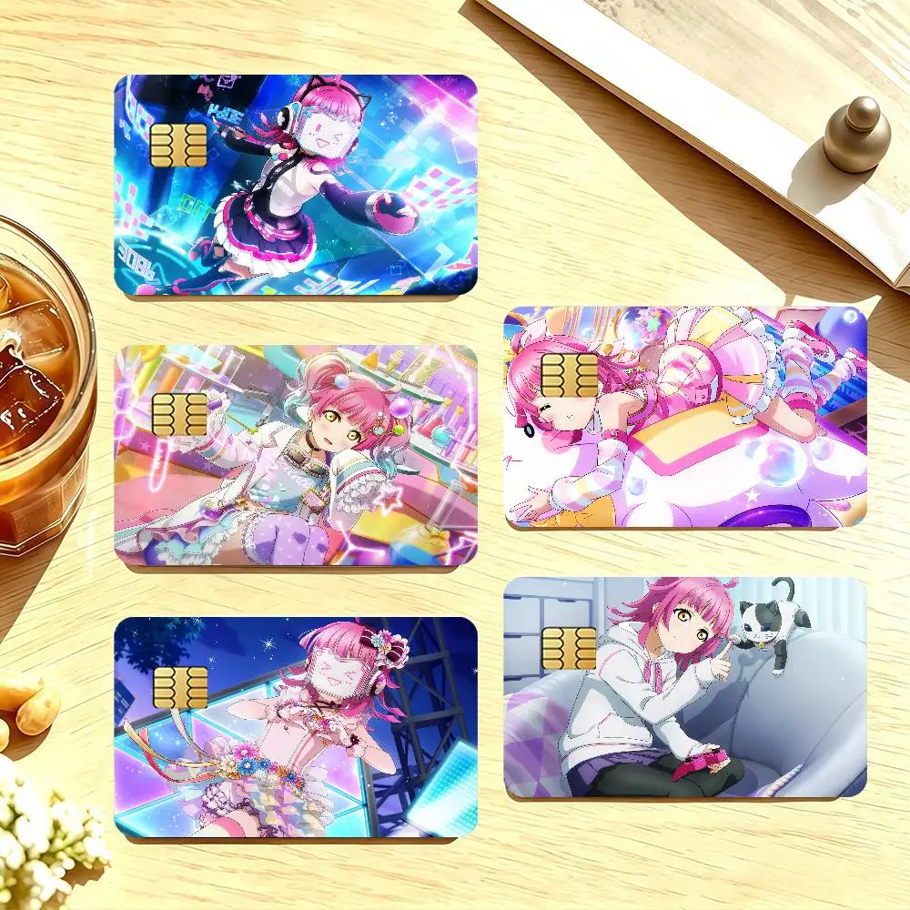ZZZ Gaming Rina Tennoji Credit Card Public Transportation Cards Sticker Waterproof Card Face Decoration 4PCS