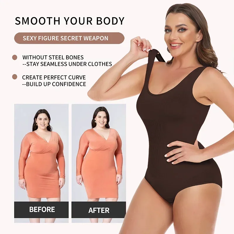 Women Shapewear Waist Trainer Bodysuits Tummy Control Full Body Shaper Tank Tops Jumpsuits