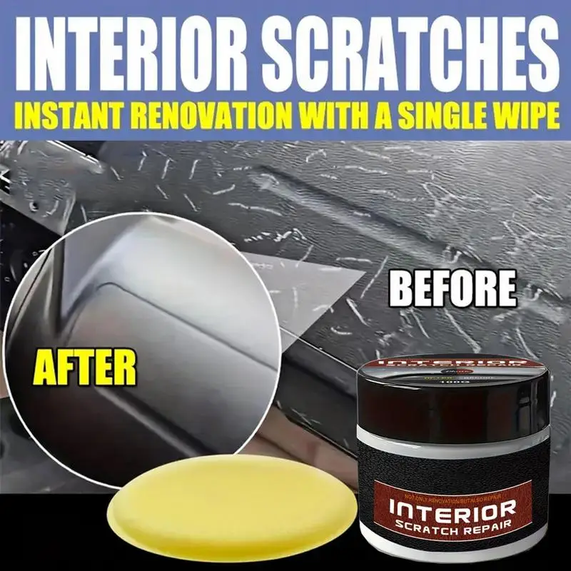 100g Dashboard Restorer UV Protection Dashboard Scratch Repair Kit Portable Scratch Repair Wax Vehicle Restorer Car Interior