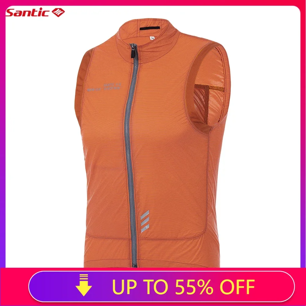 Santic Cycling Vest Summer Cycling Suit Vest Road Bike Ultra Light Windproof Riding Vest for Men and Women