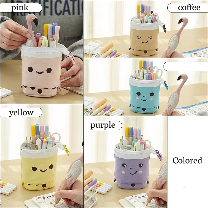 Kawaii Zipper Pencil Cases para Meninas e Meninos, Cute Cat Pencil Box, Material Escolar, Papelaria Presente, Pop Up Pouch