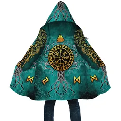 CLOOCL Hooded Cloak for Men Virgin Egyptian Tree of Life 3D All Over Prined Fleece Wind Breaker Winter Fashion Jacket coat