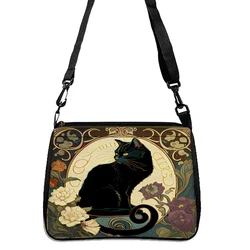 Elegante borsa a tracolla con stampa gatto, borsa a tracolla alla moda, borsa a tracolla stampata fronte-retro Borsa casual quotidiana5.21