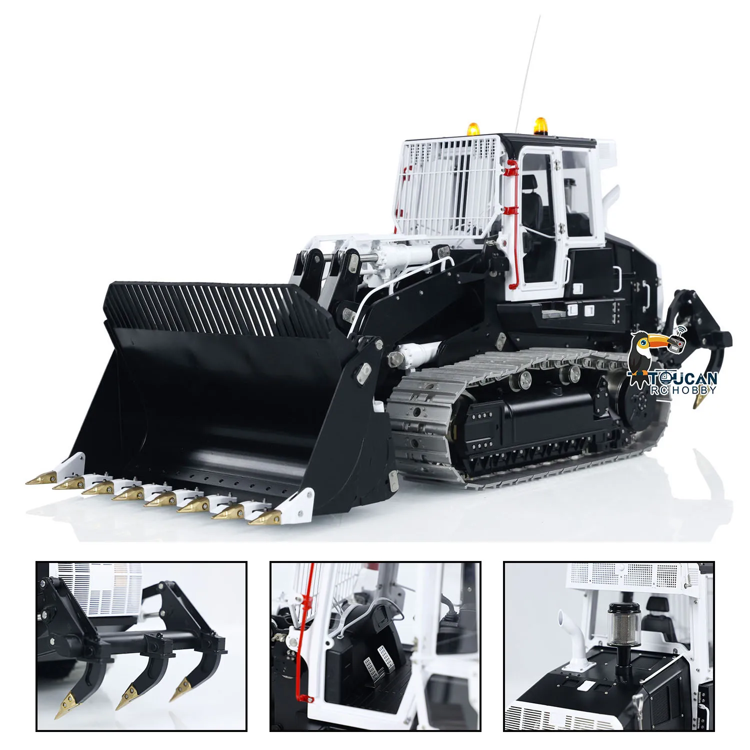 TOUCAN RTR Metal LESU 1/14 AOUE 973K RC Cargador Hidráulico DIY Pintado y Terminado, Coche Teledirigido con Orugas, Cucharón Abrible, Pluma, Luces y Sonido
