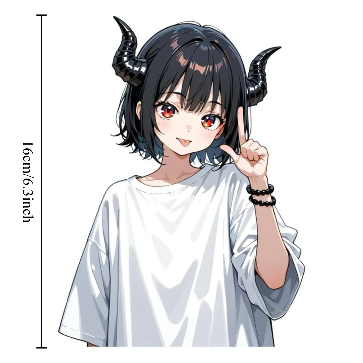 1Pc Demon Anime Girl Vinyl Sticker, Decal for Car Window Fridge Laptop Water Bottle Desk Decor, Holiday Gift