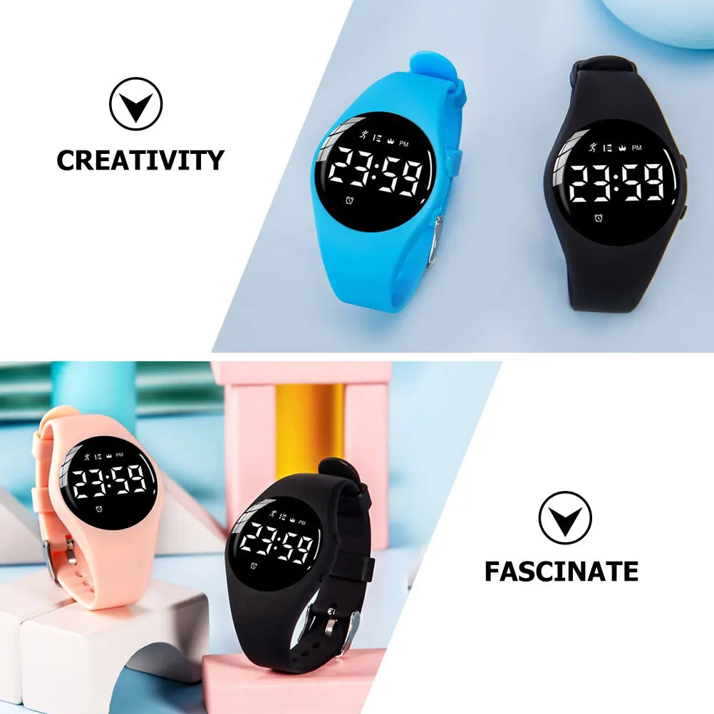 Waterproof Digital Smartwatch Plastic Sports Watch Vibrating Alarm Clock Multi-Function Sports Wristwatch Students