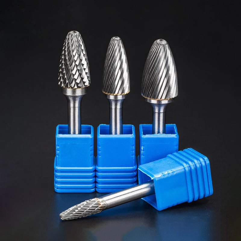 6pcs Head Tungsten Carbide Rotary file Tool Drill Milling Carving Bit Tools Point Burr Die Grinder Abrasive Tool Alloy head