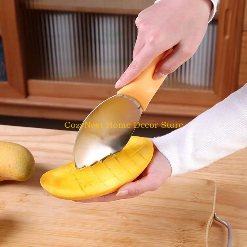 92MF Mango Prep Tool Mango Digging Spoons Mango Dicing Gods Fruit Tools Kitchen Accessories for Watermelon Mango Avocado