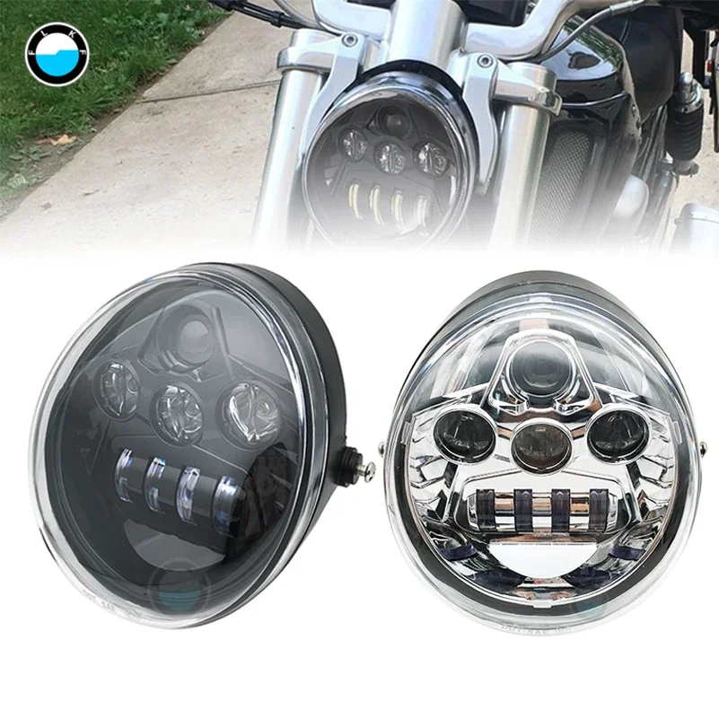 

Vrod Black/chrome LED Headlight Lamp For V Rod VROD VRSCA VRSC Headlight VRSC/V-ROD LED HEADLIGHT.