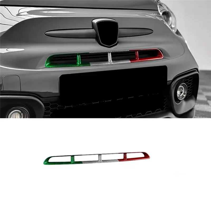 ملصق مبتكر من ألياف الكربون الصلبة الحقيقية للسيارة مصبغة أمامية مركزية لـ Abarth 595 2017 خلال 2024