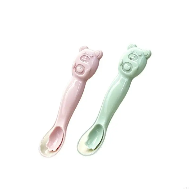 Soft Silicone Baby Feeding Spoon Gentle On Gums For First Foods Easy To Hold And Clean In Multiple Bright Colors A2UB