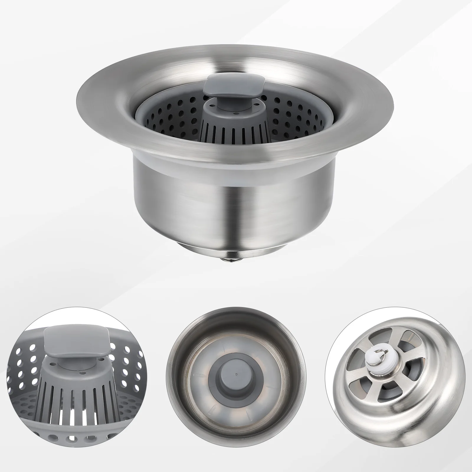 

Stainless Steel Basket Kitchen Drain Stopper Fast Filtering Mesh Screen Universal Size Durable Metal Sink Drain Kitchen Sink