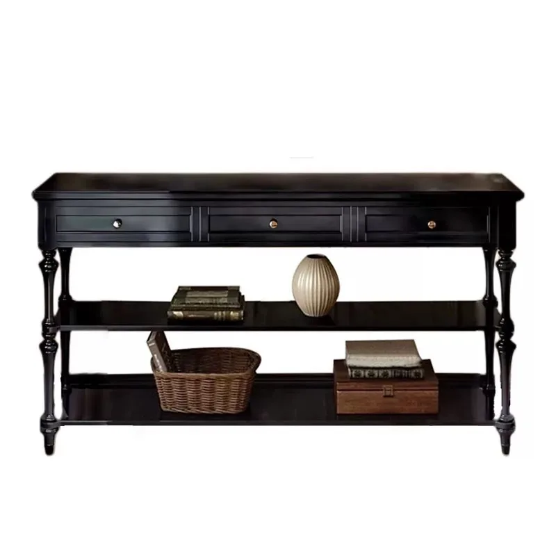 Solid wood entrance table American side cabinet entry table foyer partition locker