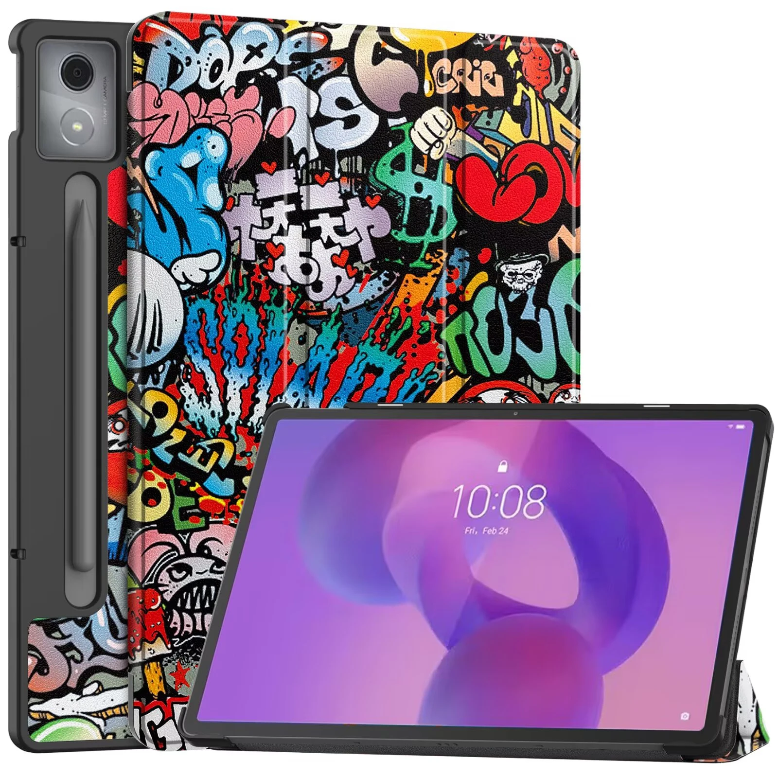 PU Leather For Lenovo Idea Tab Pro/XiaoXin Pad Pro 12.7 inch 2025 Tablets Case Trifold Caster Hard Shell  Cover