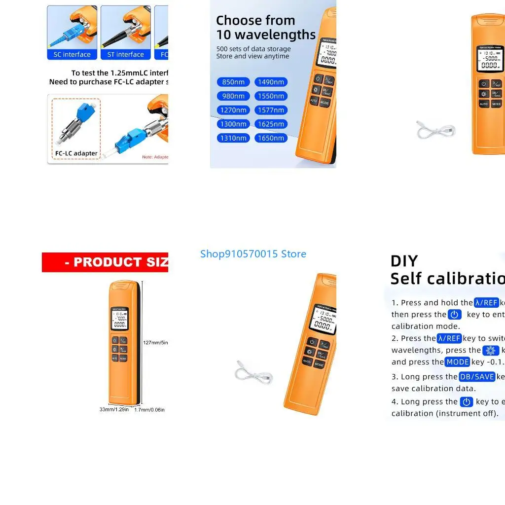 B95C High Precisions Opticals Power Meter With InGaAs Detectors For Fiber Opticals Loss Testing And Multiple Wavelength