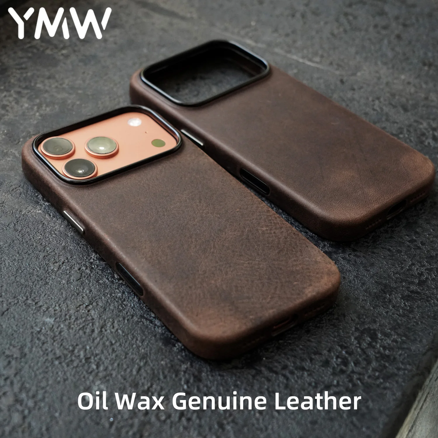 

Чехол YMW Scar из натуральной кожи для iPhone 17, 16, 15 Pro Max, магнитный бронзовый чехол в стиле ретро, масляный воск, конская кожа, чехол для телефона