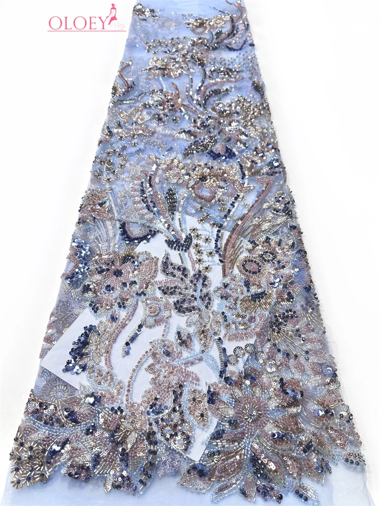 

Luxury Heavy Beaded Fabric 2026 High-Quality African Sequined Mesh Lace Fabric Suitable for Women's Wedding Parties