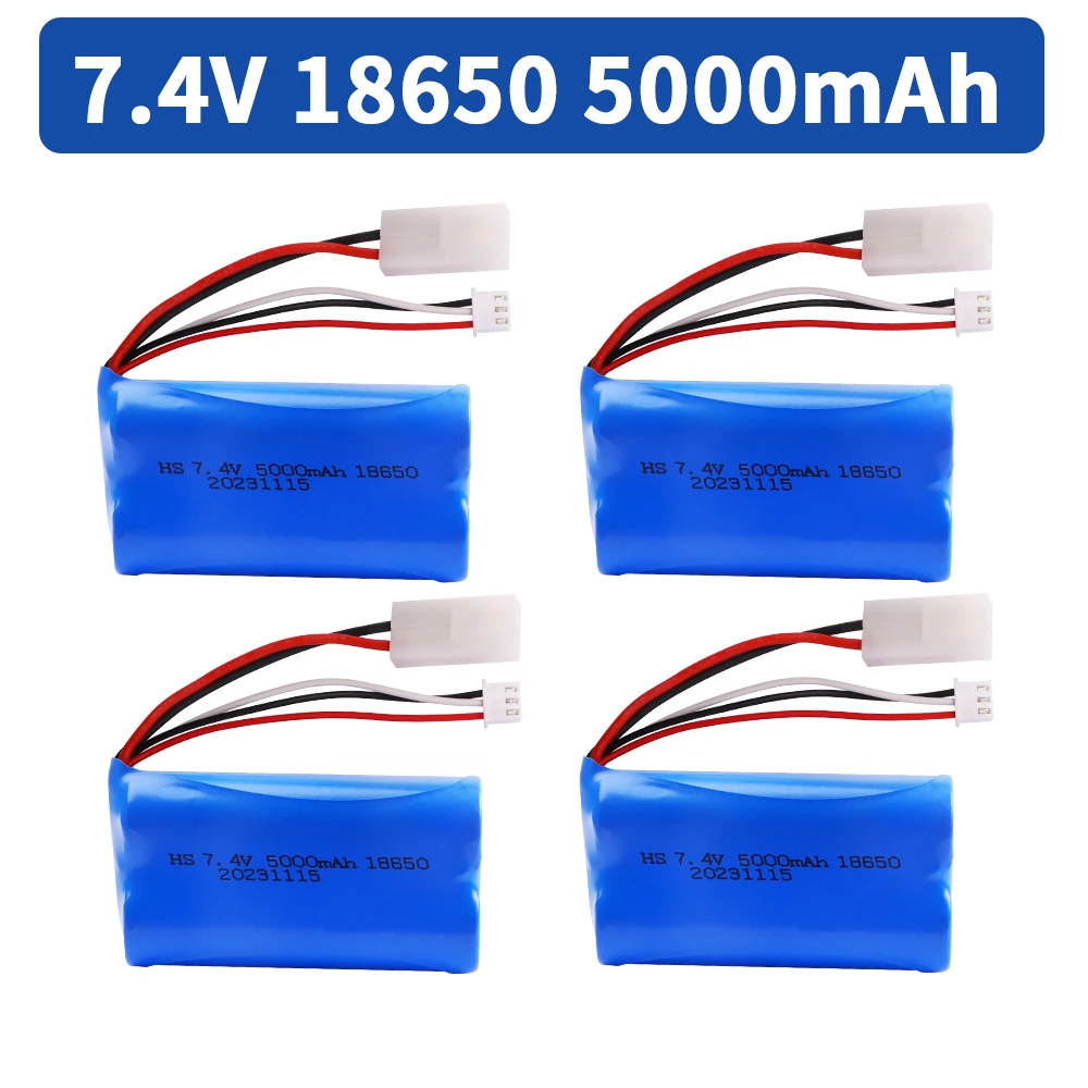 7.4V 5000mAH 25C Li-ion Batery with Tamiya Plug 2S for  remote control helicopter Car Tank Boat Toy 7.4 V 18650 Toy Lipo battery