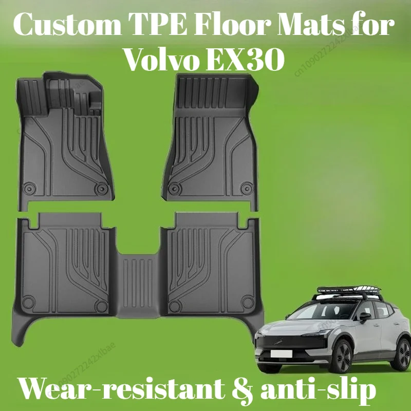 Custom TPE Floor Mats Full Surround, Anti-slip Waterproof Wear-resistant Interior Liners for Volvo EX30 2023-2026 durable