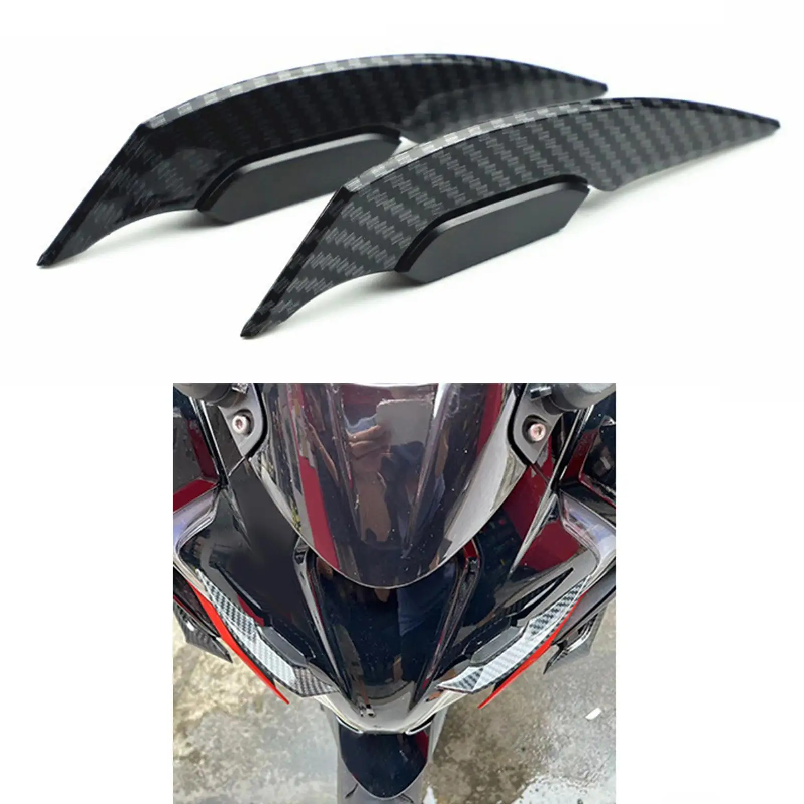 2Pcs Electric Bike Headlight Stickers Lightweight Fixed Front Aerodynamic Winglets Decals Motorcycle Decorative Adhesive Strips