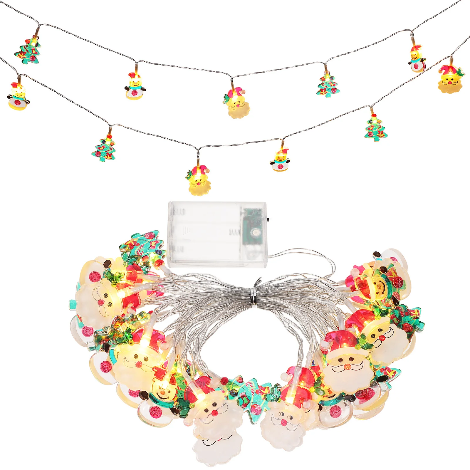 

Christmas Light String Led Lights Warm White For Tree Indoor Outdoor Decorations Santa Snowman Shapes Festival Lamp