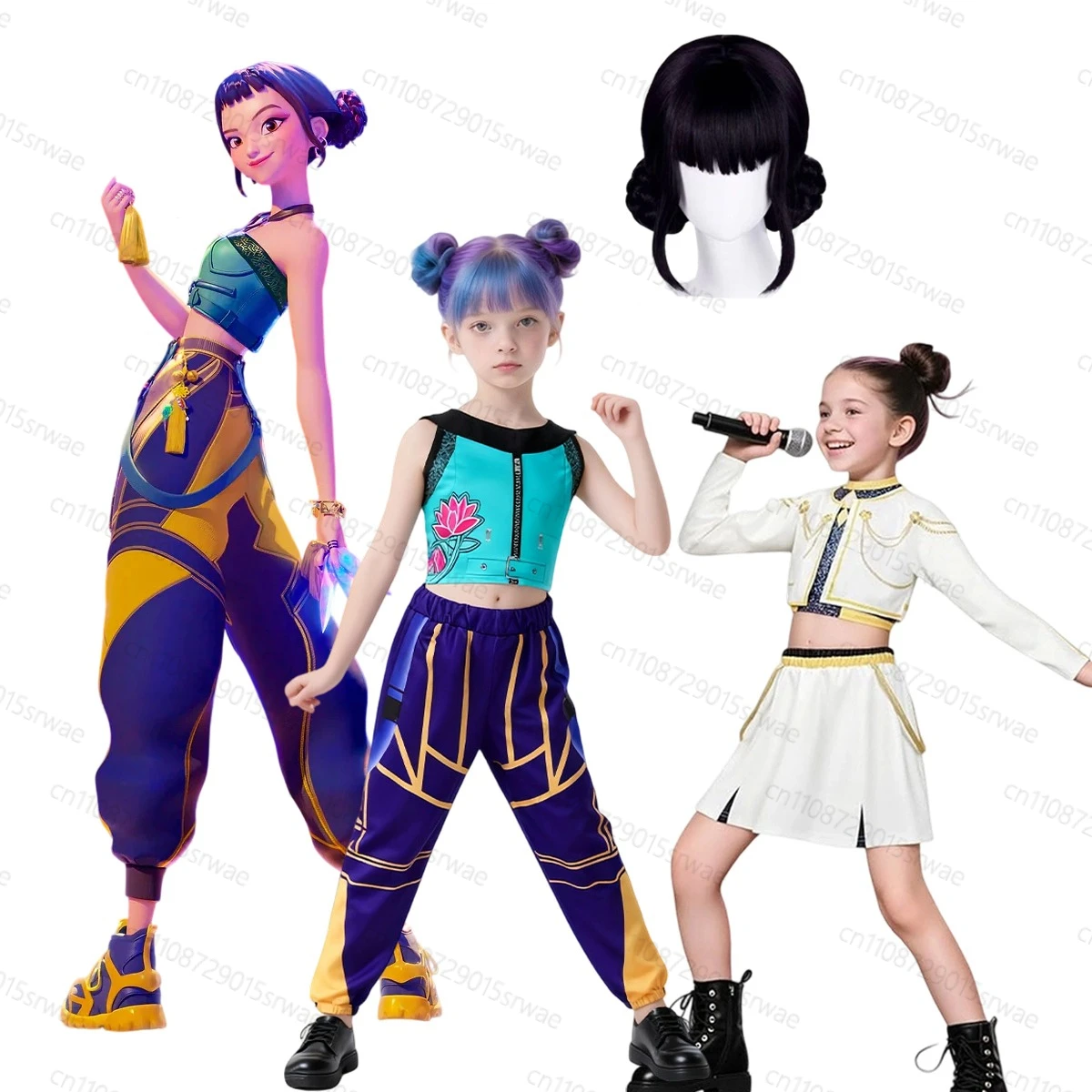 

2025 KPop Demon Hunters Zoey New Children's Cosplay Girl Idol Group Costume Size Available Cartoon Carnival Performance Clothes