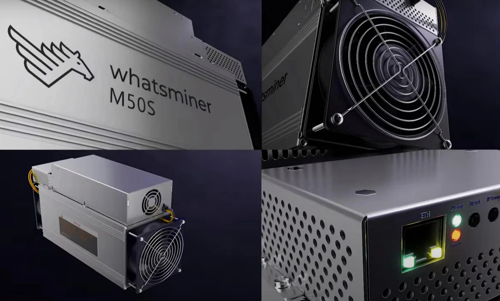 Whatsminer M50 achieve 118 TH/s at 29 J/T 3306W Power Supply Included