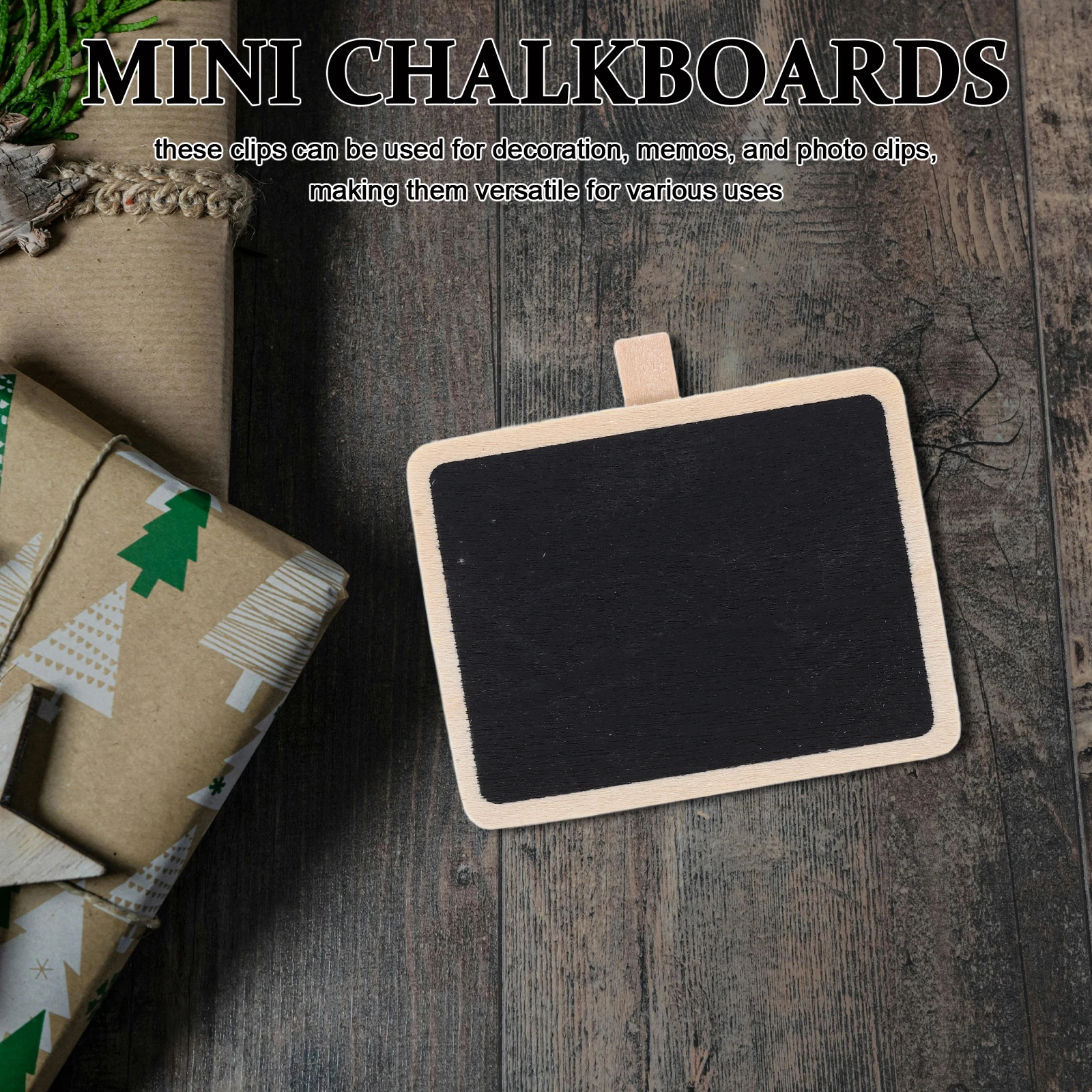 

4pcs Small Blackboard Clips Extra Large Memo Chalkboard Message Sign Food Base Writable Wooden