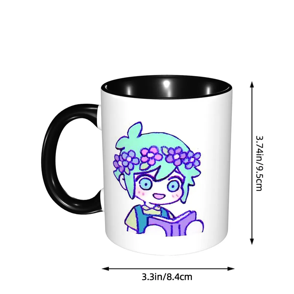 Cute Basil Omori Emote Mug Funny Ceramic Coffee Cups Tea Mugs Milk Cup Drinkware Gifts for Friends - view 3